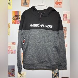 American Eagle Outfitters Black and Gray Hoodie